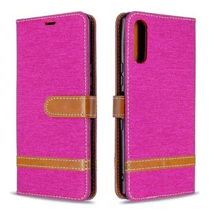 For Sony Xperia L4 Color Matching Denim Texture Horizontal Flip Leather Case with Holder & Card Slots & Wallet & Lanyard(Rose Red)