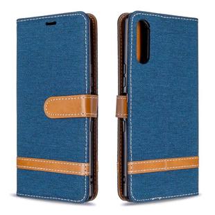 For Sony Xperia L4 Color Matching Denim Texture Horizontal Flip Leather Case with Holder & Card Slots & Wallet & Lanyard(Navy Blue)