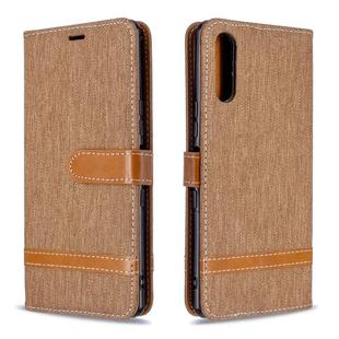 For Sony Xperia L4 Color Matching Denim Texture Horizontal Flip Leather Case with Holder & Card Slots & Wallet & Lanyard(Brown)