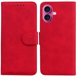 For iPhone 17 Skin Feel Pure Color Flip Leather Phone Case(Red)