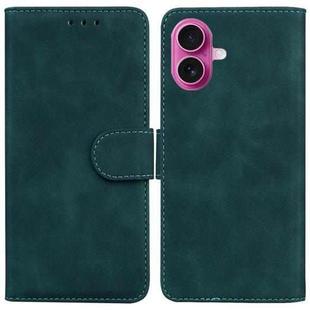 For iPhone 17 Skin Feel Pure Color Flip Leather Phone Case(Green)