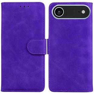For iPhone 17 Air Skin Feel Pure Color Flip Leather Phone Case(Purple)