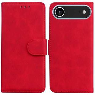 For iPhone 17 Air Skin Feel Pure Color Flip Leather Phone Case(Red)