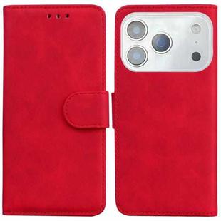 For iPhone 17 Pro Max Skin Feel Pure Color Flip Leather Phone Case(Red)