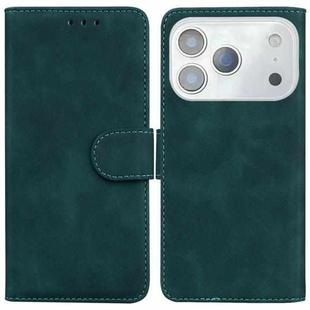 For iPhone 17 Pro Max Skin Feel Pure Color Flip Leather Phone Case(Green)