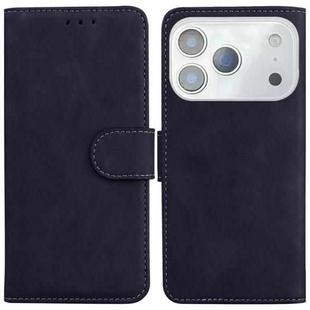 For iPhone 17 Pro Max Skin Feel Pure Color Flip Leather Phone Case(Black)