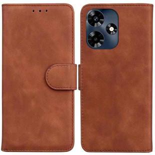 For Infinix Hot 30 Skin Feel Pure Color Flip Leather Phone Case(Brown)