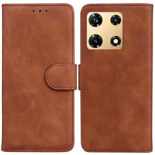 For Infinix Note 30 Pro Skin Feel Pure Color Flip Leather Phone Case(Brown)