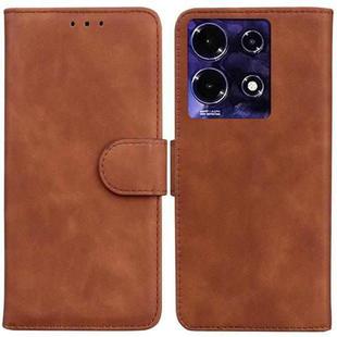 For Infinix Note 30i Skin Feel Pure Color Flip Leather Phone Case(Brown)