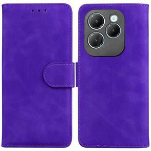 For Infinix Hot 40 / 40 Pro Skin Feel Pure Color Flip Leather Phone Case(Purple)