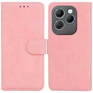 For Infinix Hot 40 / 40 Pro Skin Feel Pure Color Flip Leather Phone Case(Pink)