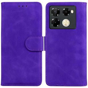 For Infinix Note 40 Pro 4G / 5G Skin Feel Pure Color Flip Leather Phone Case(Purple)