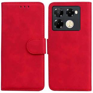 For Infinix Note 40 Pro 4G / 5G Skin Feel Pure Color Flip Leather Phone Case(Red)