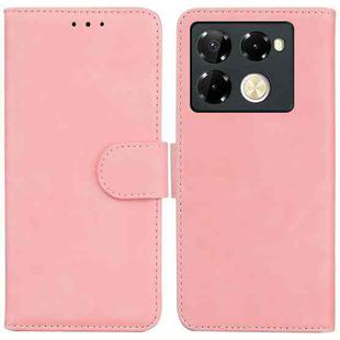 For Infinix Note 40 Pro 4G / 5G Skin Feel Pure Color Flip Leather Phone Case(Pink)