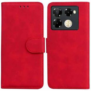 For Infinix Note 40 Pro+ 5G Skin Feel Pure Color Flip Leather Phone Case(Red)