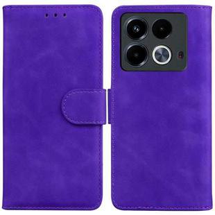 For Infinix Note 40 4G Skin Feel Pure Color Flip Leather Phone Case(Purple)