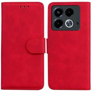 For Infinix Note 40 4G Skin Feel Pure Color Flip Leather Phone Case(Red)