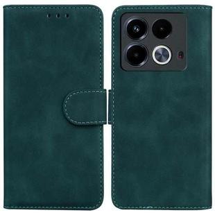 For Infinix Note 40 4G Skin Feel Pure Color Flip Leather Phone Case(Green)