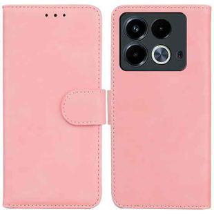 For Infinix Note 40 4G Skin Feel Pure Color Flip Leather Phone Case(Pink)