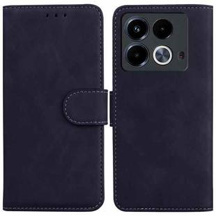 For Infinix Note 40 4G Skin Feel Pure Color Flip Leather Phone Case(Black)