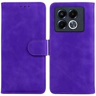 For Infinix Note 40 5G Skin Feel Pure Color Flip Leather Phone Case(Purple)