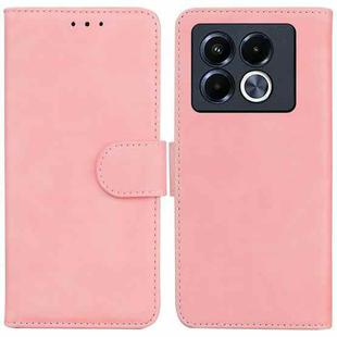 For Infinix Note 40 5G Skin Feel Pure Color Flip Leather Phone Case(Pink)