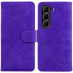 For Infinix Hot 50 Pro 4G Skin Feel Pure Color Flip Leather Phone Case(Purple)