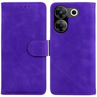 For Tecno Camon 20 Pro 4G / 20 Skin Feel Pure Color Flip Leather Phone Case(Purple)