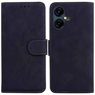 For Tecno Pova Neo 3 Skin Feel Pure Color Flip Leather Phone Case(Black)