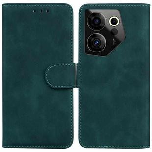 For Tecno Camon 20 Premier 5G Skin Feel Pure Color Flip Leather Phone Case(Green)