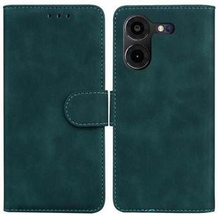 For Tecno Pova 5 Pro Skin Feel Pure Color Flip Leather Phone Case(Green)