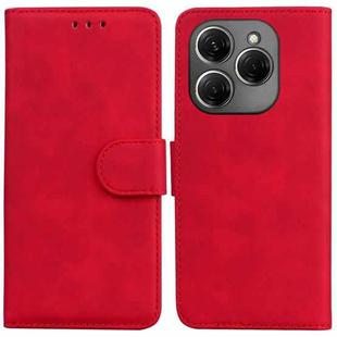 For Tecno Spark 20 Pro Skin Feel Pure Color Flip Leather Phone Case(Red)