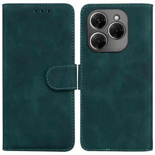 For Tecno Spark 20 Pro Skin Feel Pure Color Flip Leather Phone Case(Green)