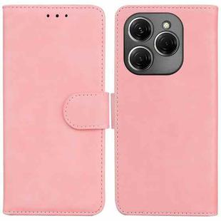 For Tecno Spark 20 Pro Skin Feel Pure Color Flip Leather Phone Case(Pink)