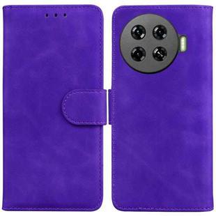 For Tecno Spark 20 Pro+ 4G Skin Feel Pure Color Flip Leather Phone Case(Purple)