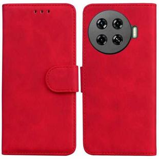 For Tecno Spark 20 Pro+ 4G Skin Feel Pure Color Flip Leather Phone Case(Red)