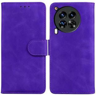 For Tecno Camon 30 Premier 5G Skin Feel Pure Color Flip Leather Phone Case(Purple)