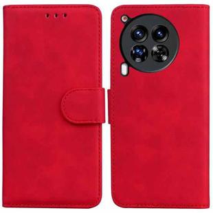 For Tecno Camon 30 Premier 5G Skin Feel Pure Color Flip Leather Phone Case(Red)
