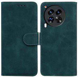 For Tecno Camon 30 Premier 5G Skin Feel Pure Color Flip Leather Phone Case(Green)