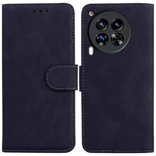 For Tecno Camon 30 Premier 5G Skin Feel Pure Color Flip Leather Phone Case(Black)