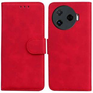For Tecno Camon 30 Pro 5G / CL8 Skin Feel Pure Color Flip Leather Phone Case(Red)