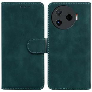 For Tecno Camon 30 Pro 5G / CL8 Skin Feel Pure Color Flip Leather Phone Case(Green)