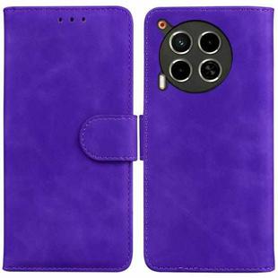 For Tecno Camon 30 4G / 5G / CL6 / CL7 Skin Feel Pure Color Flip Leather Phone Case(Purple)