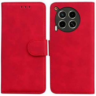 For Tecno Camon 30 4G / 5G / CL6 / CL7 Skin Feel Pure Color Flip Leather Phone Case(Red)