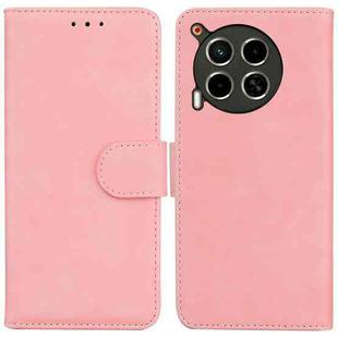 For Tecno Camon 30 4G / 5G / CL6 / CL7 Skin Feel Pure Color Flip Leather Phone Case(Pink)