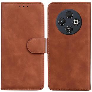 For Tecno Spark 30C Skin Feel Pure Color Flip Leather Phone Case(Brown)