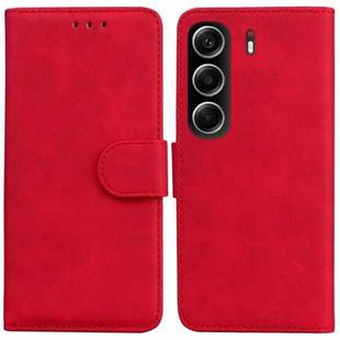 For Tecno Camon 40 Skin Feel Pure Color Flip Leather Phone Case(Red)