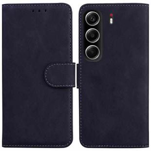 For Tecno Camon 40 Skin Feel Pure Color Flip Leather Phone Case(Black)