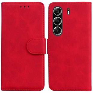 For Tecno Camon 40 Pro 4G Skin Feel Pure Color Flip Leather Phone Case(Red)