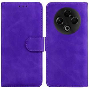 For Tecno Spark 30 4G Skin Feel Pure Color Flip Leather Phone Case(Purple)
